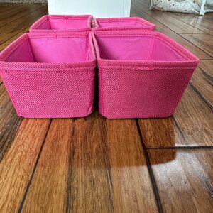 4 Pink Storage Baskets